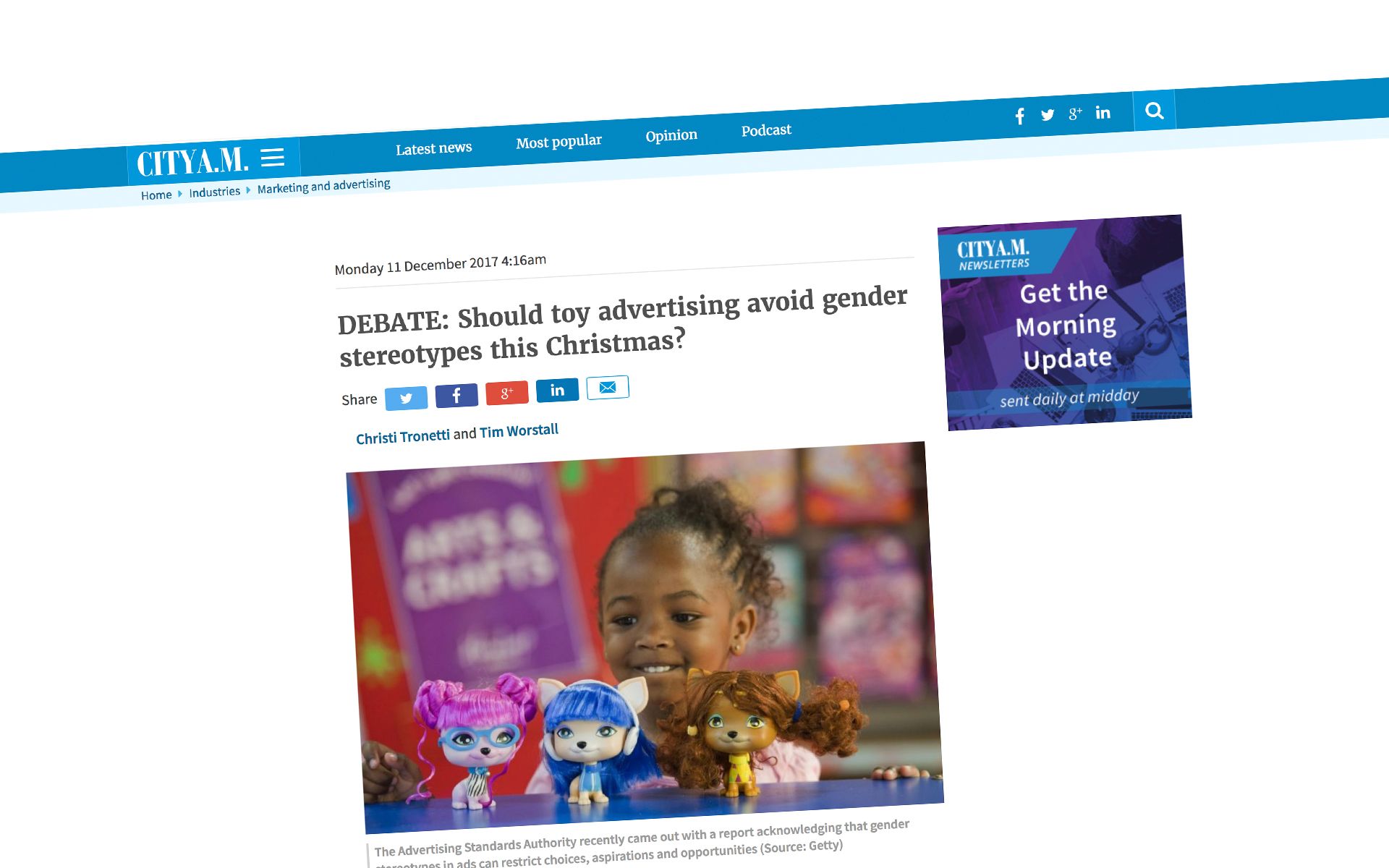 GENDER IN TOY ADVERTS