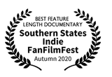 Best Feature Length Documentary Film - Southern States Indie FanFilmFest - Autumn 2020