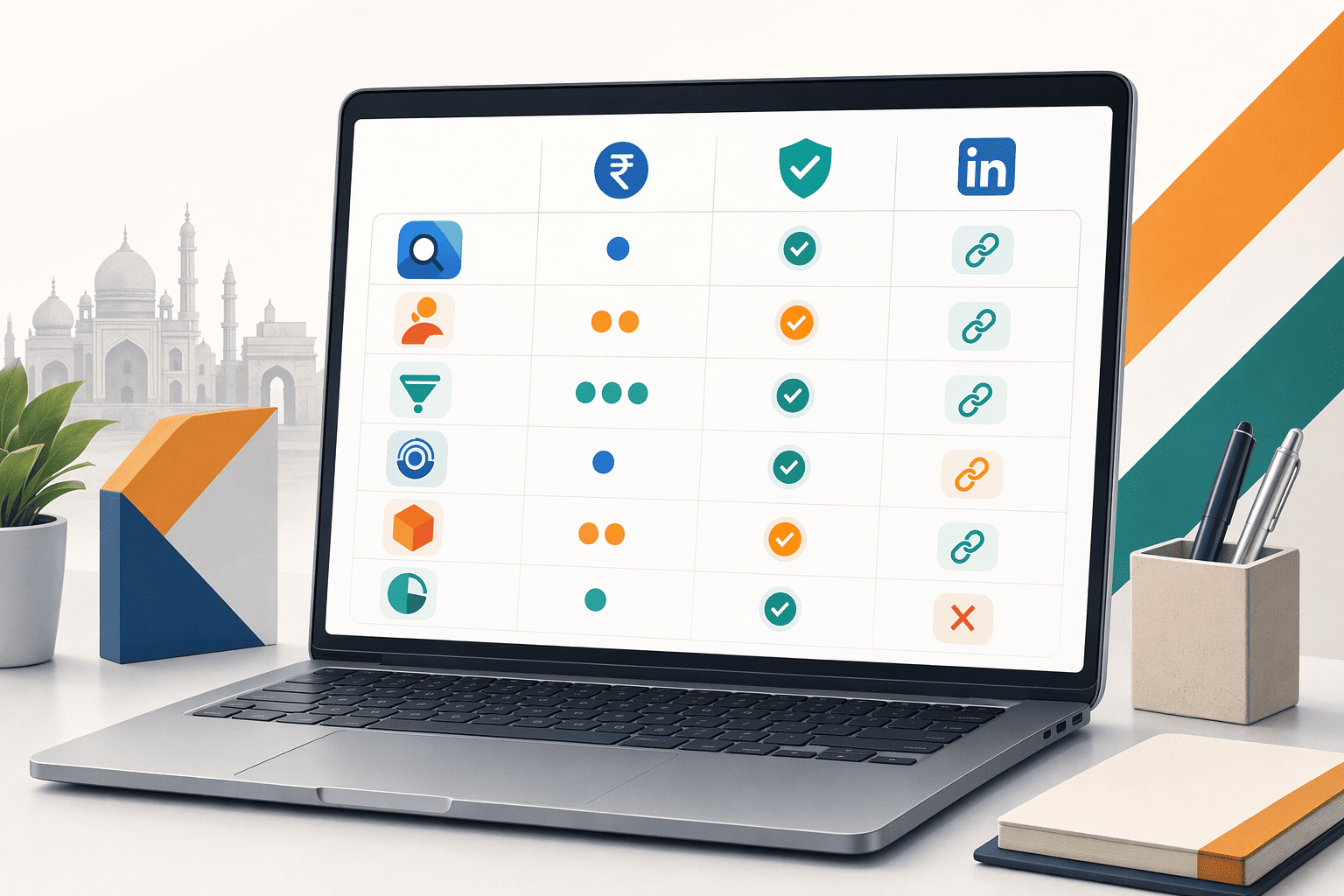 Illustration for: Chrome Extensions for Indian B2B Sales Teams: Feature Comparison