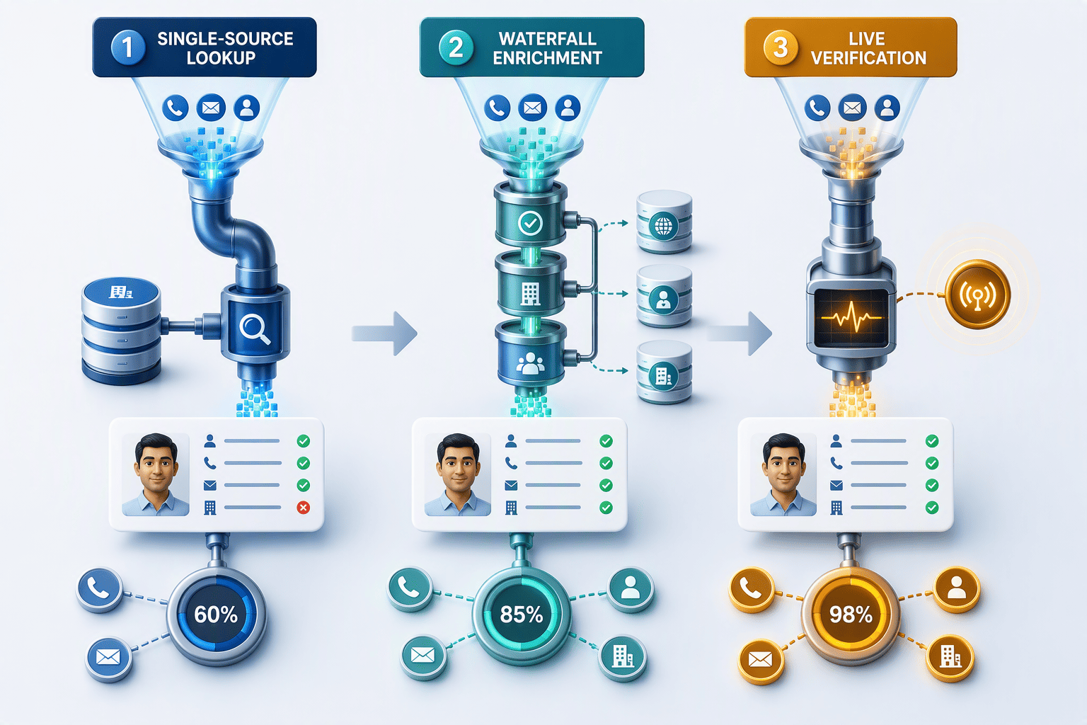 Illustration for How Verification Methodology Determines True Accuracy for Indian B2B Data