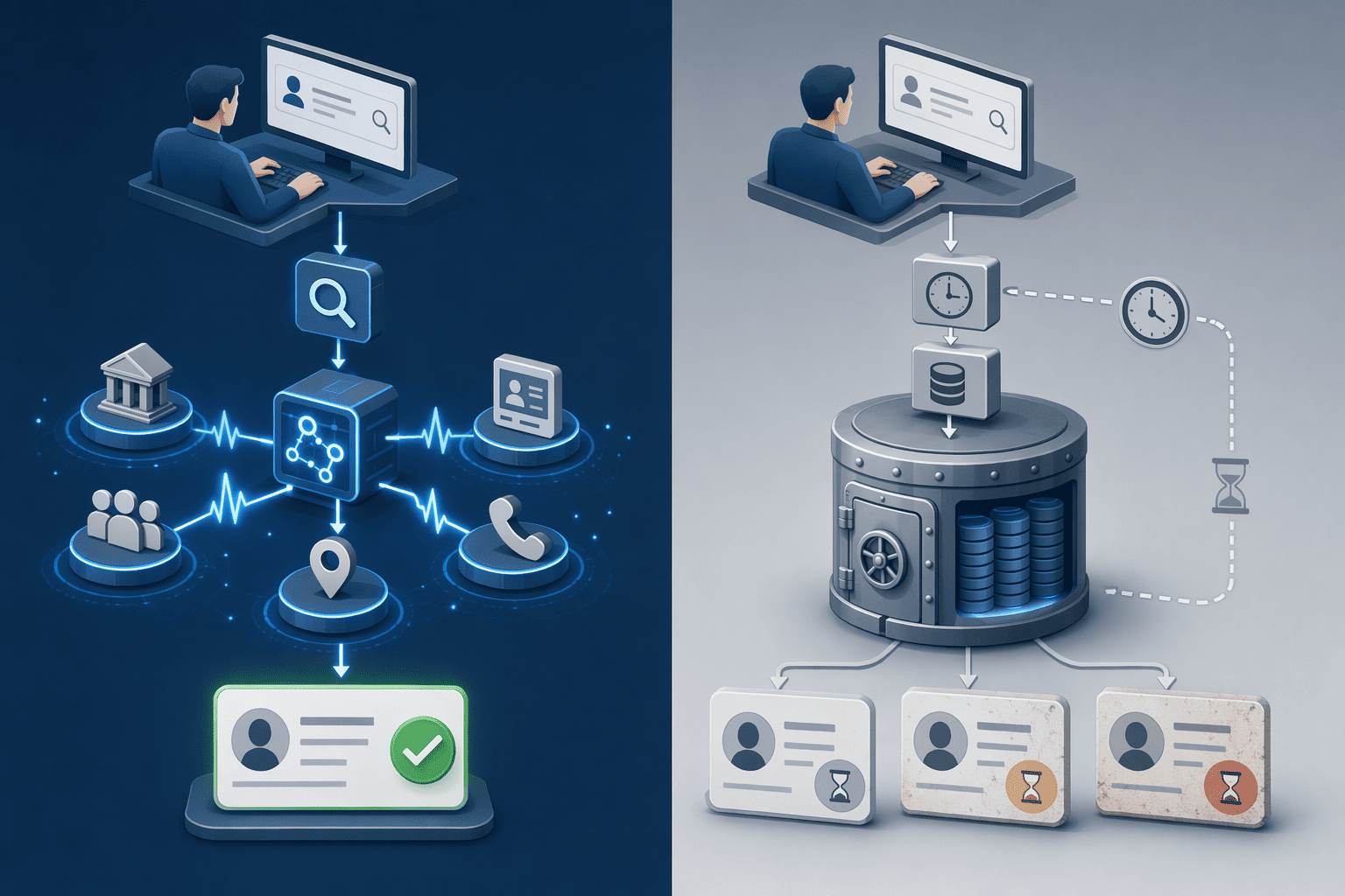 Illustration for: Verification Methodology: Real-Time Lookup vs. Static Database Updates