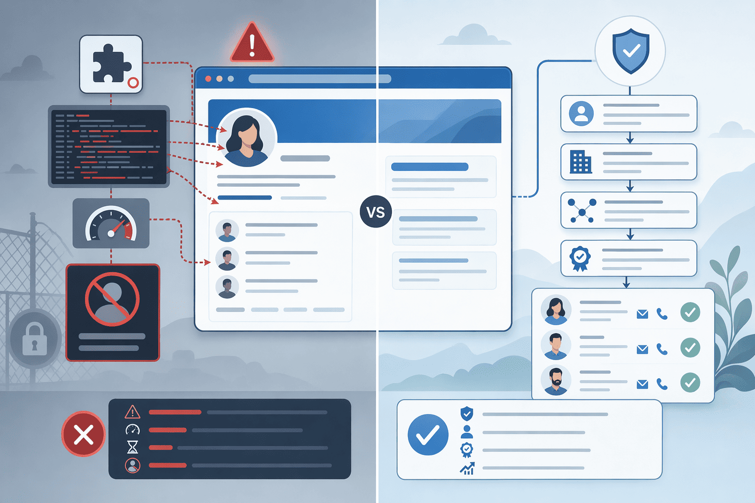 Illustration for: Compliance Architecture: Scraping vs. Enrichment-Based Contact Discovery