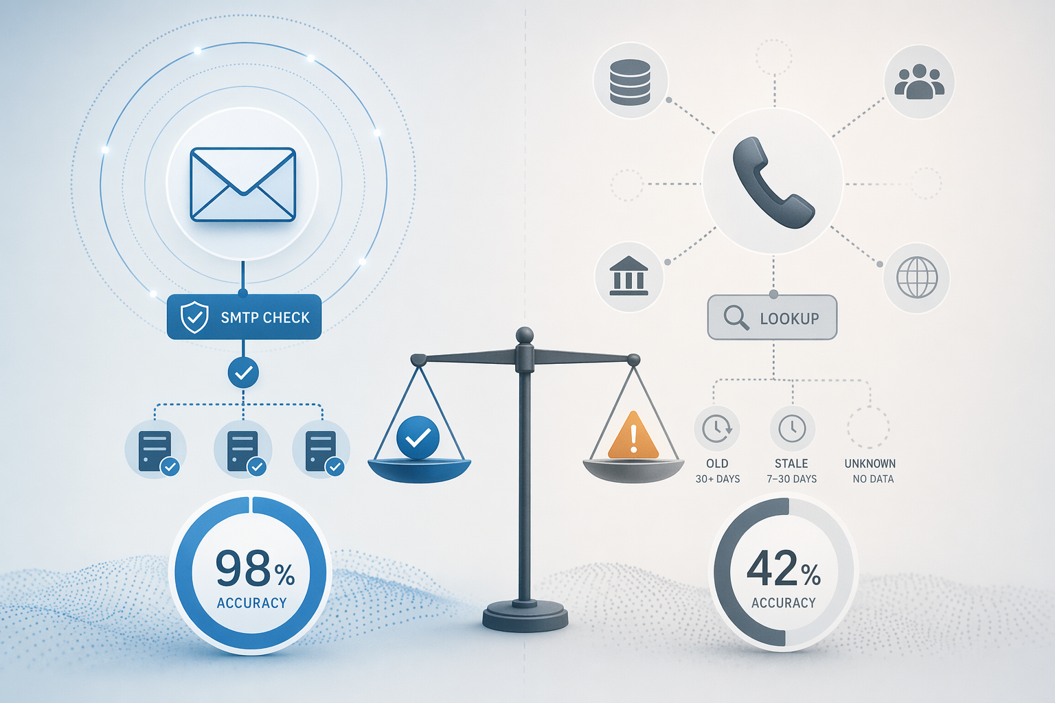 Illustration for: Email vs Phone Number Accuracy: Why the Gap Matters