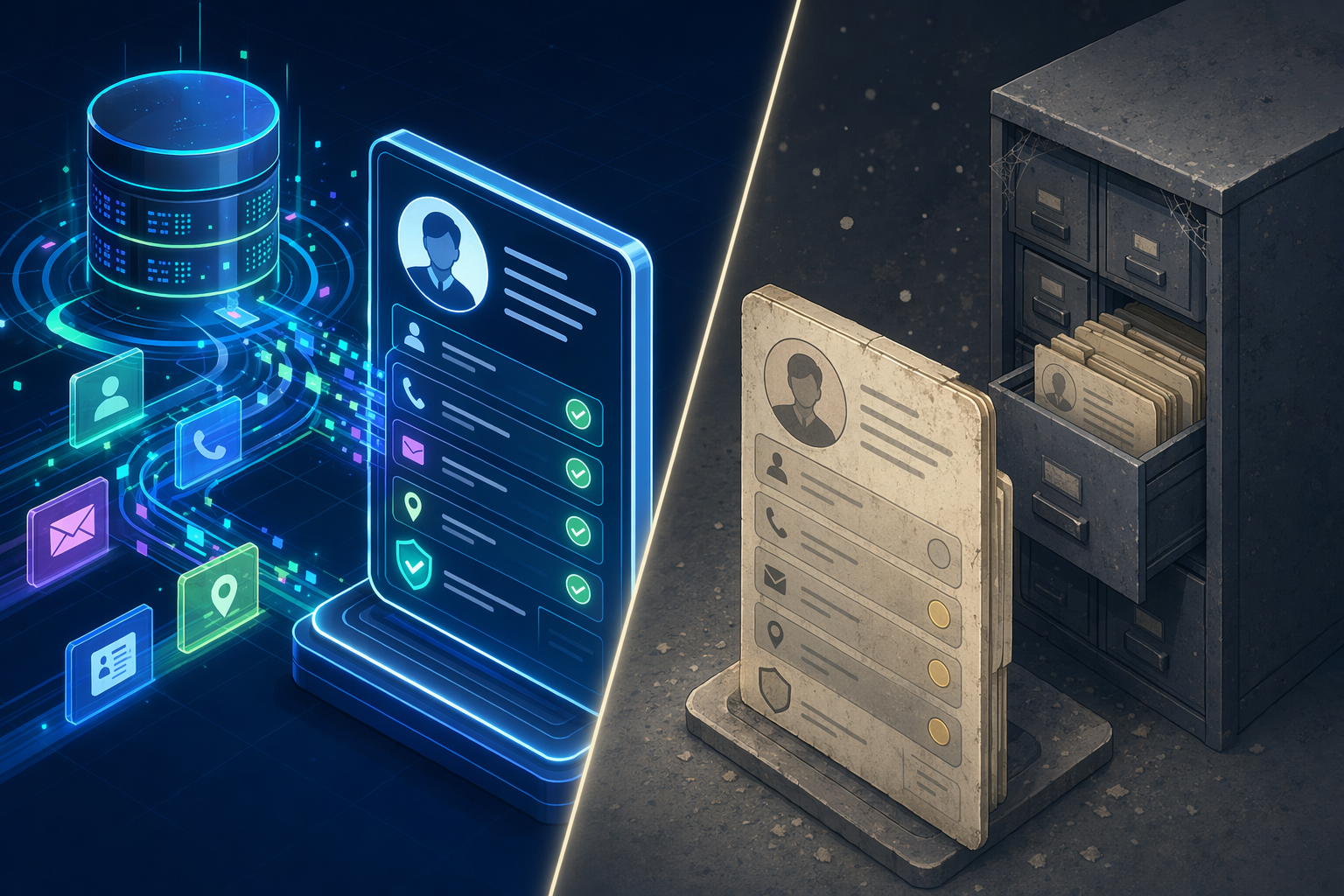 Illustration for: Real-Time Verification vs. Static Database Tools