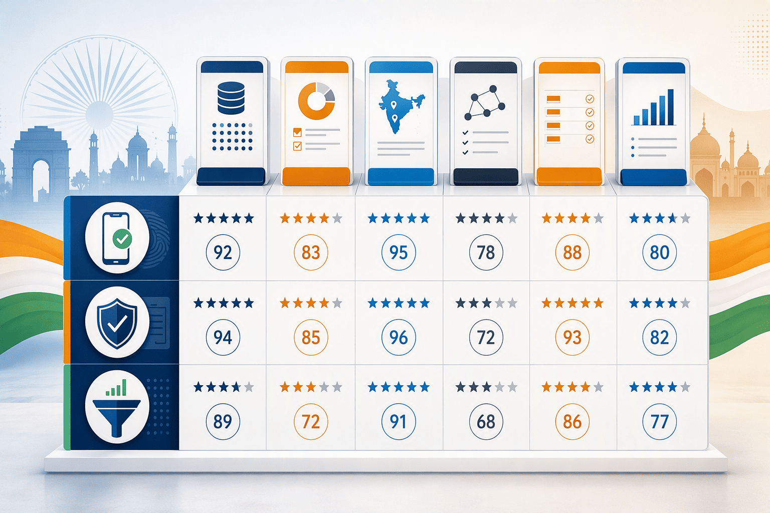 Illustration for Comparison Table: Tool-by-Tool Scores on India-Relevant Data Accuracy Criteria