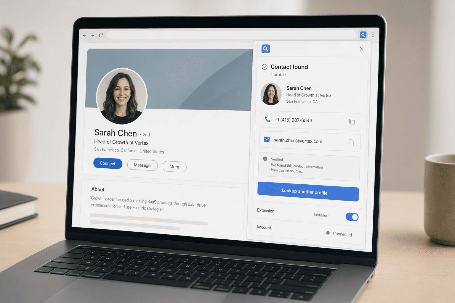 Illustration for: 8. SignalHire, Chrome Extension for Quick Lookups, Undisclosed India Metrics