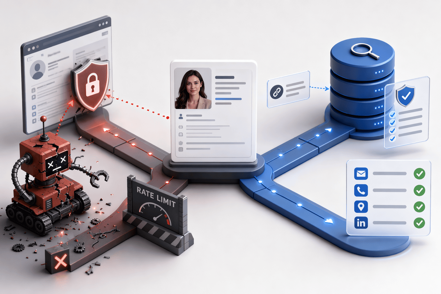 Illustration for: Compliance and Data Sourcing: LinkedIn ToS vs. Third-Party Databases