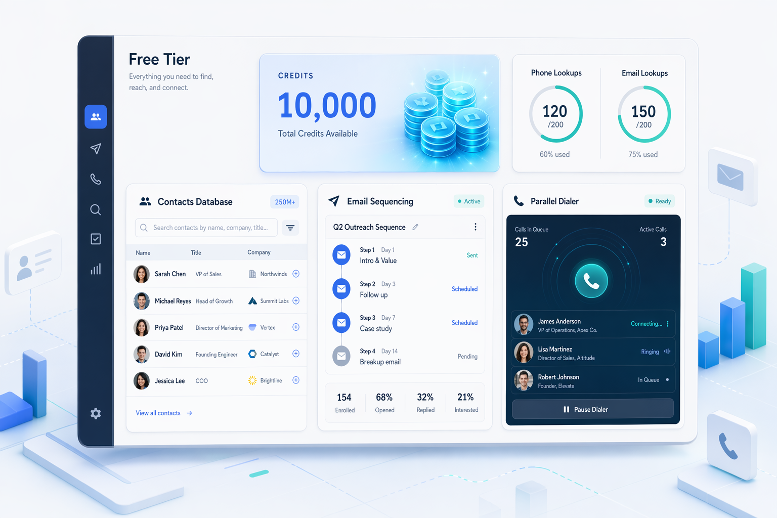Illustration for: Best Free-Tier Database: Apollo.io