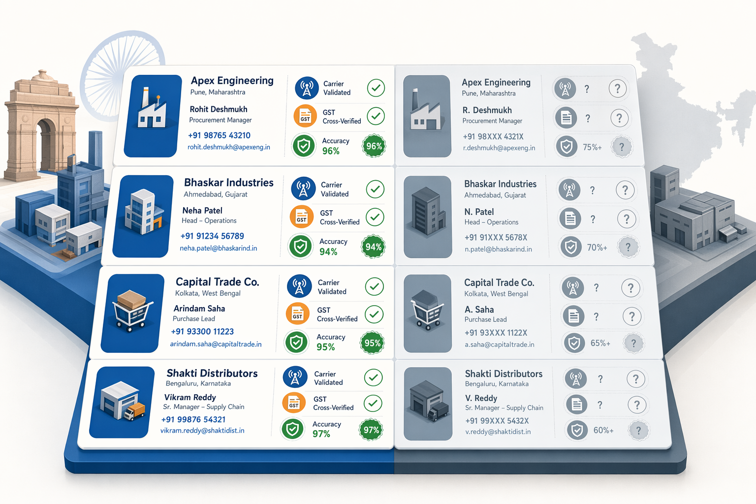 Illustration for: Chrome Extension Comparison: Indian B2B Contact Discovery