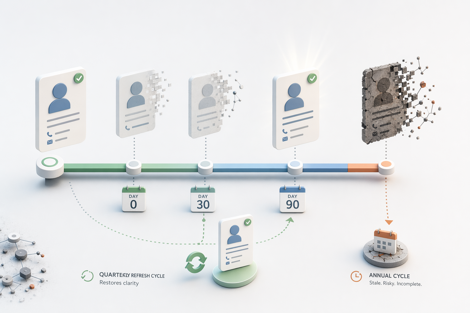 Illustration for: Data Freshness Cadence: Why 90-Day Refresh Cycles Matter
