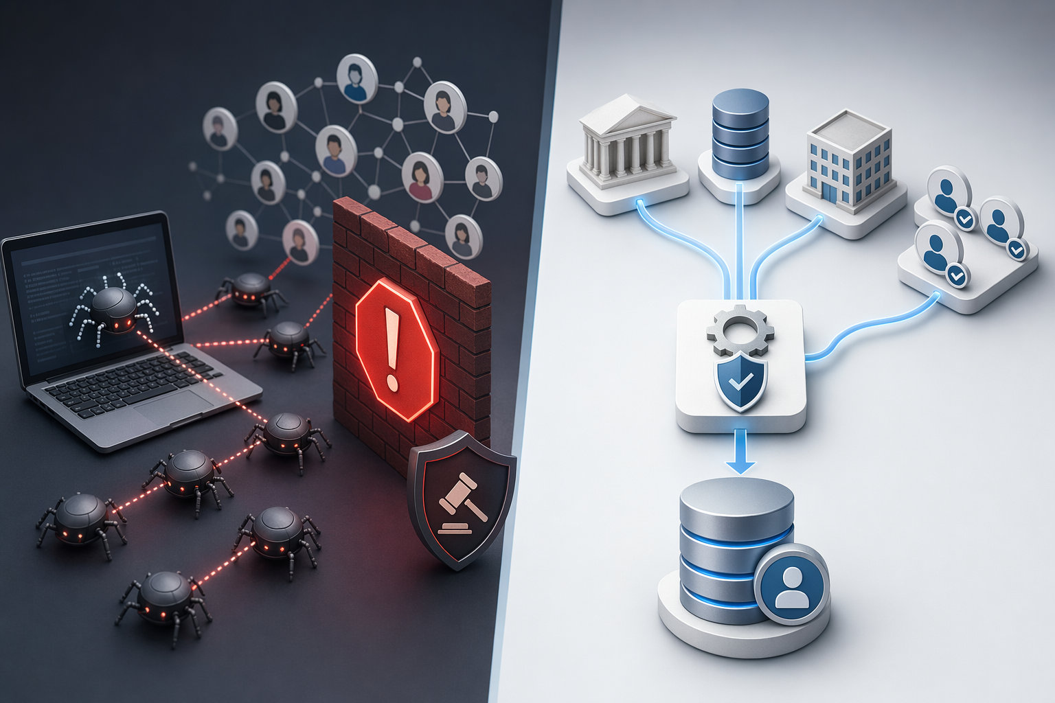 Illustration for: Compliance Risk: Scraping vs. Third-Party Database Enrichment