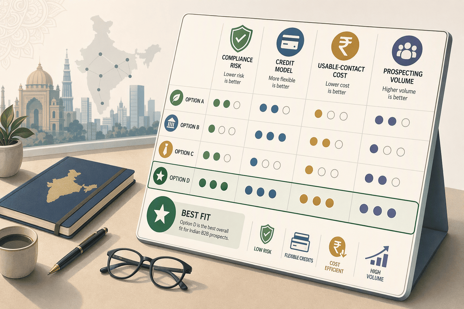 Illustration for: Choosing a LinkedIn Contact Tool for Indian Prospects: Decision Framework