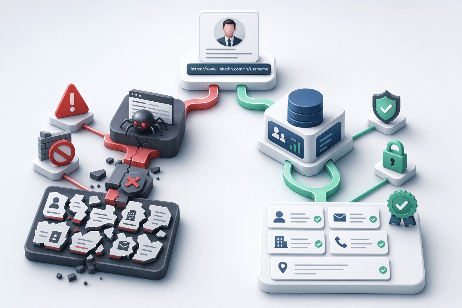 Illustration for: Compliance Risk by Tool Architecture (Scraping vs. Enrichment)