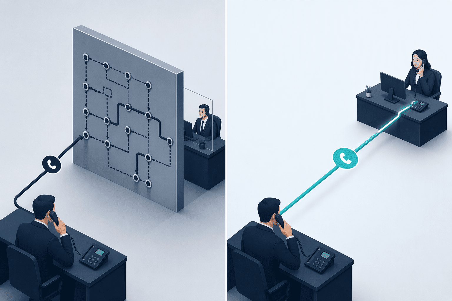 Illustration for Step 1: Grasp What a Direct Dial Number Is (and Why It Outperforms a Switchboard)