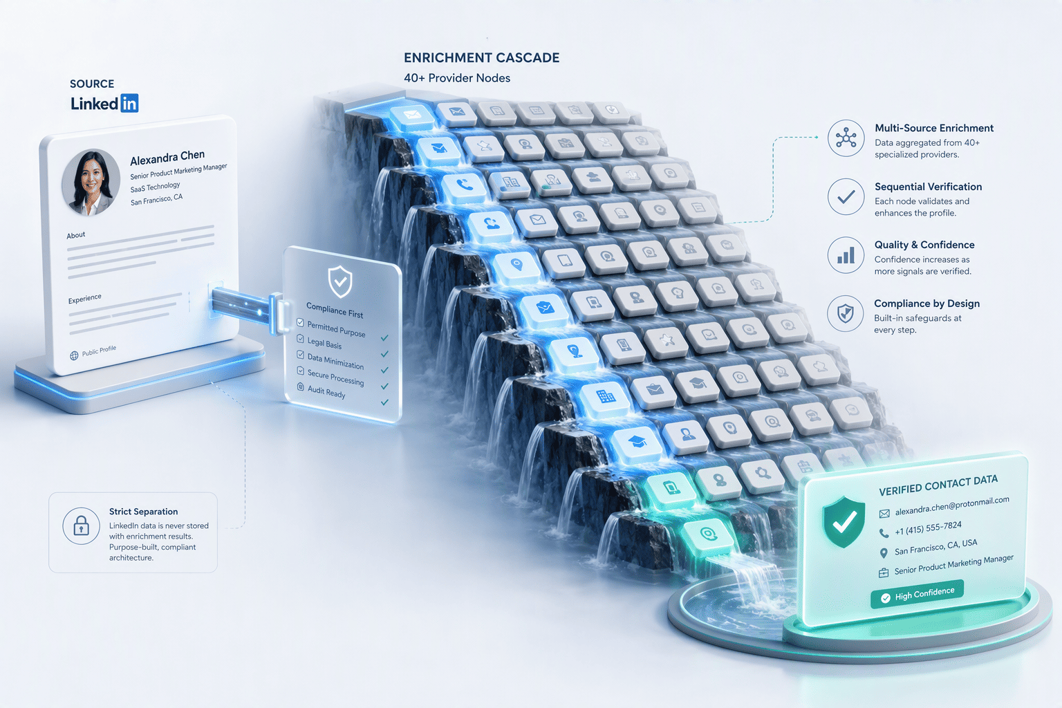 Illustration for 5. Zeliq: Waterfall Enrichment Spanning 40+ Providers for EMEA Markets