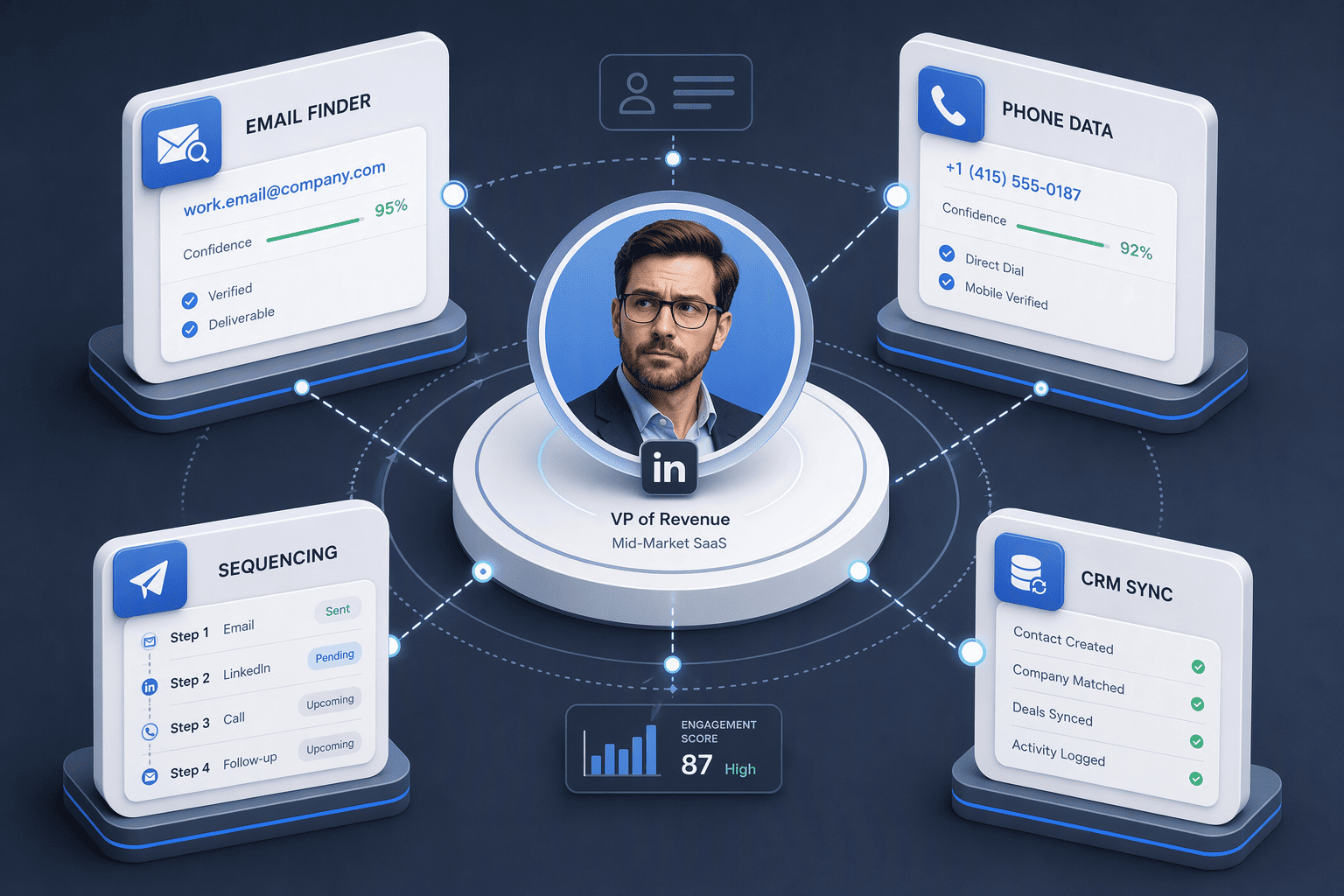 Illustration for 3. Apollo.io, The Engagement Stack with Variable Indian Accuracy