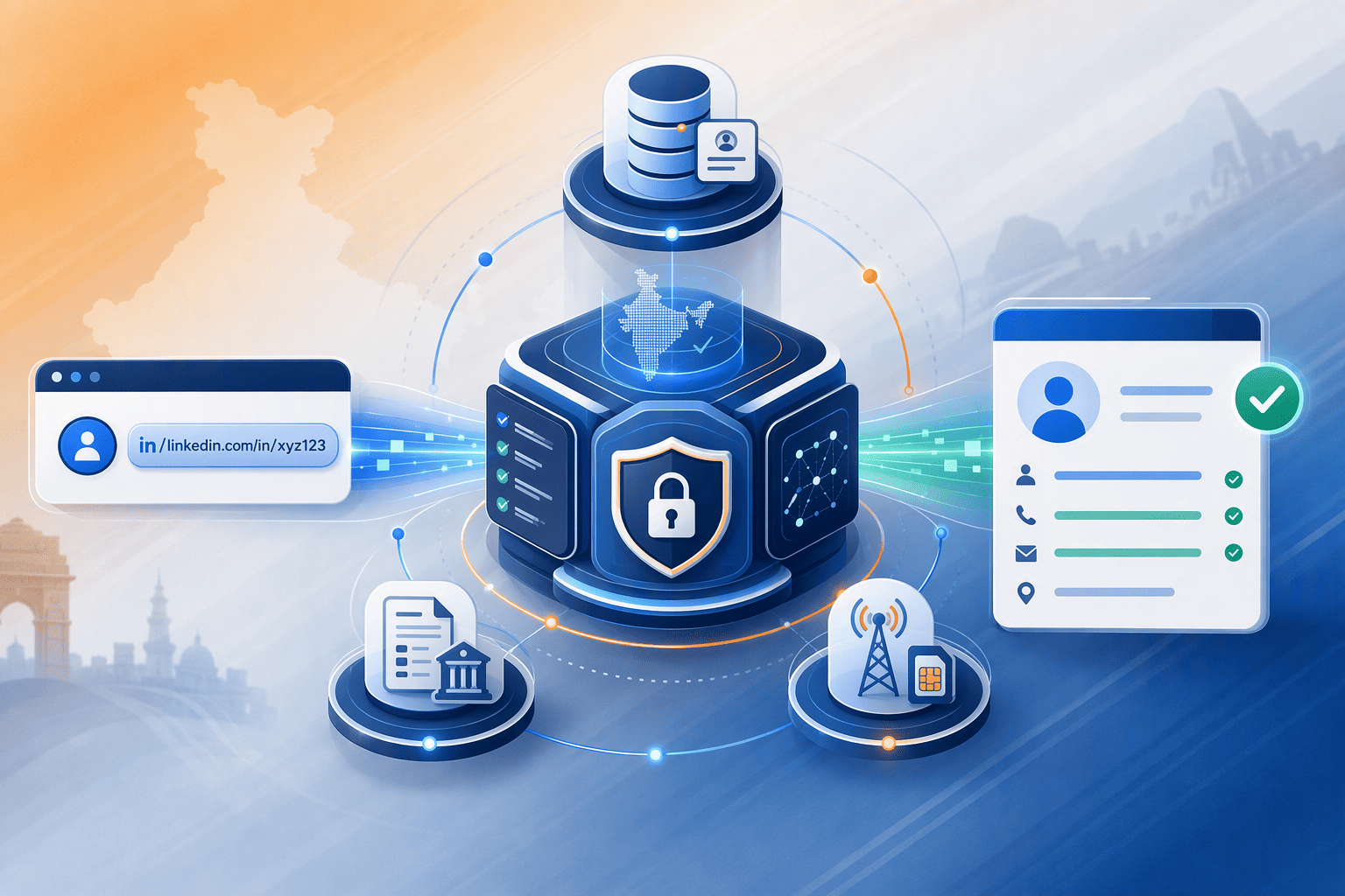 Illustration for 1. PeakAi, India-First Contact Discovery with Compliance-Core Architecture