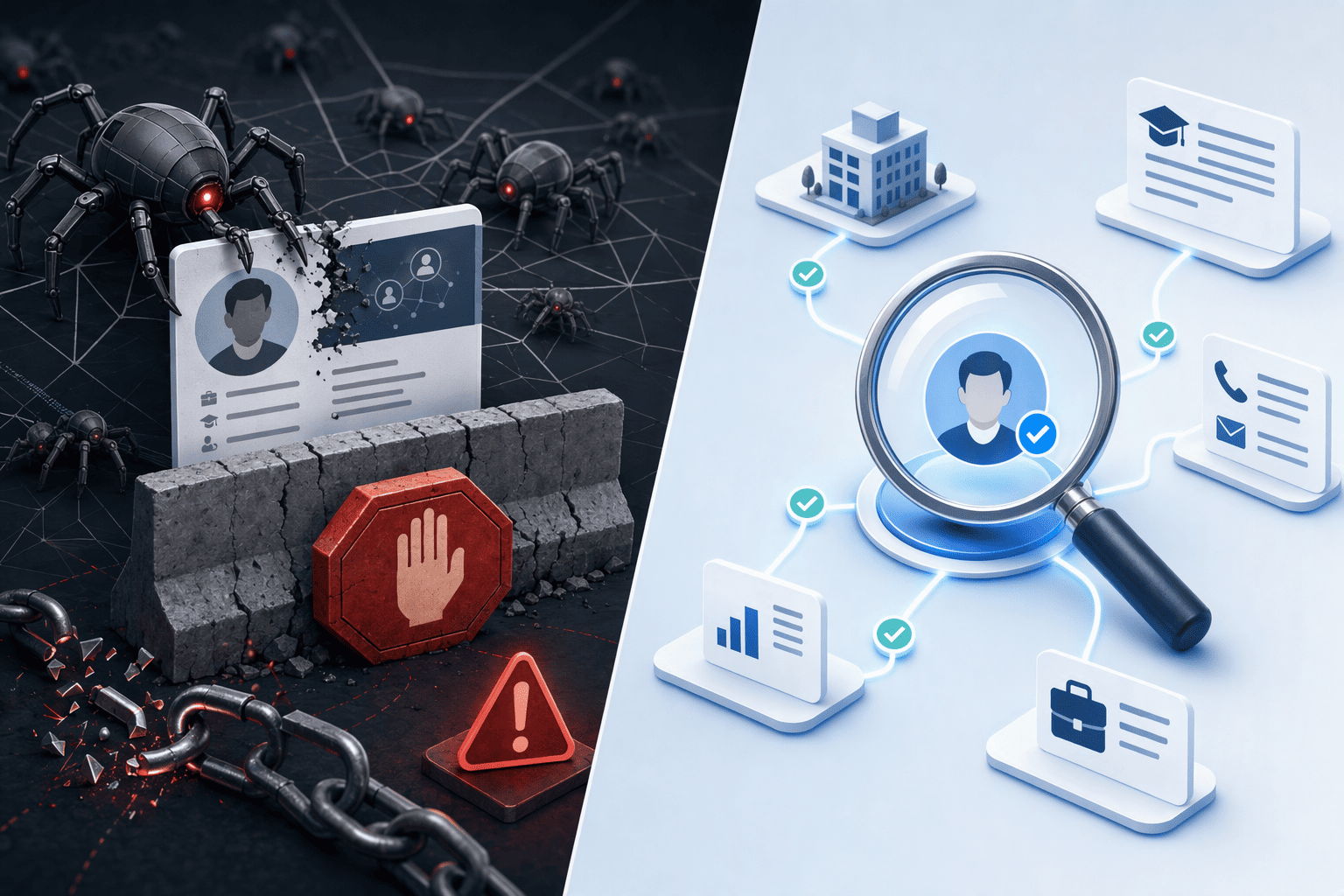 Illustration for: Compliance Methods: Scraping vs. Enrichment-Based Contact Discovery
