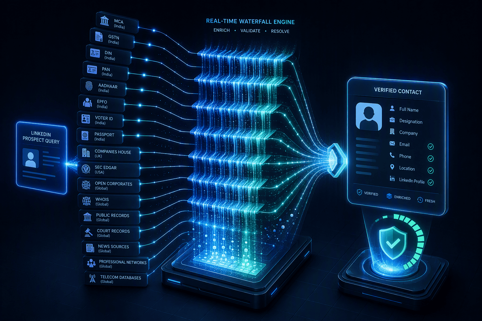 Illustration for 1. PeakAi: The Indian MSME's Real-Time Waterfall Engine for 98% Verified Accuracy