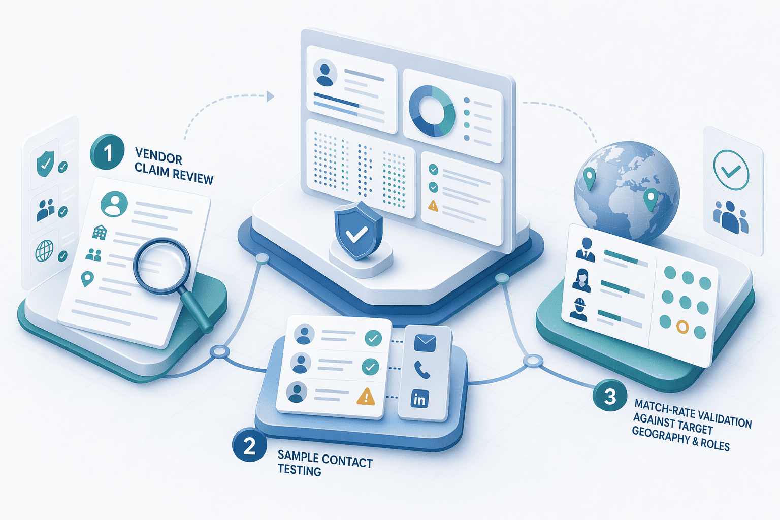 Illustration for: How to Test a Contact Finder Before Committing (3-Step Validation Process)