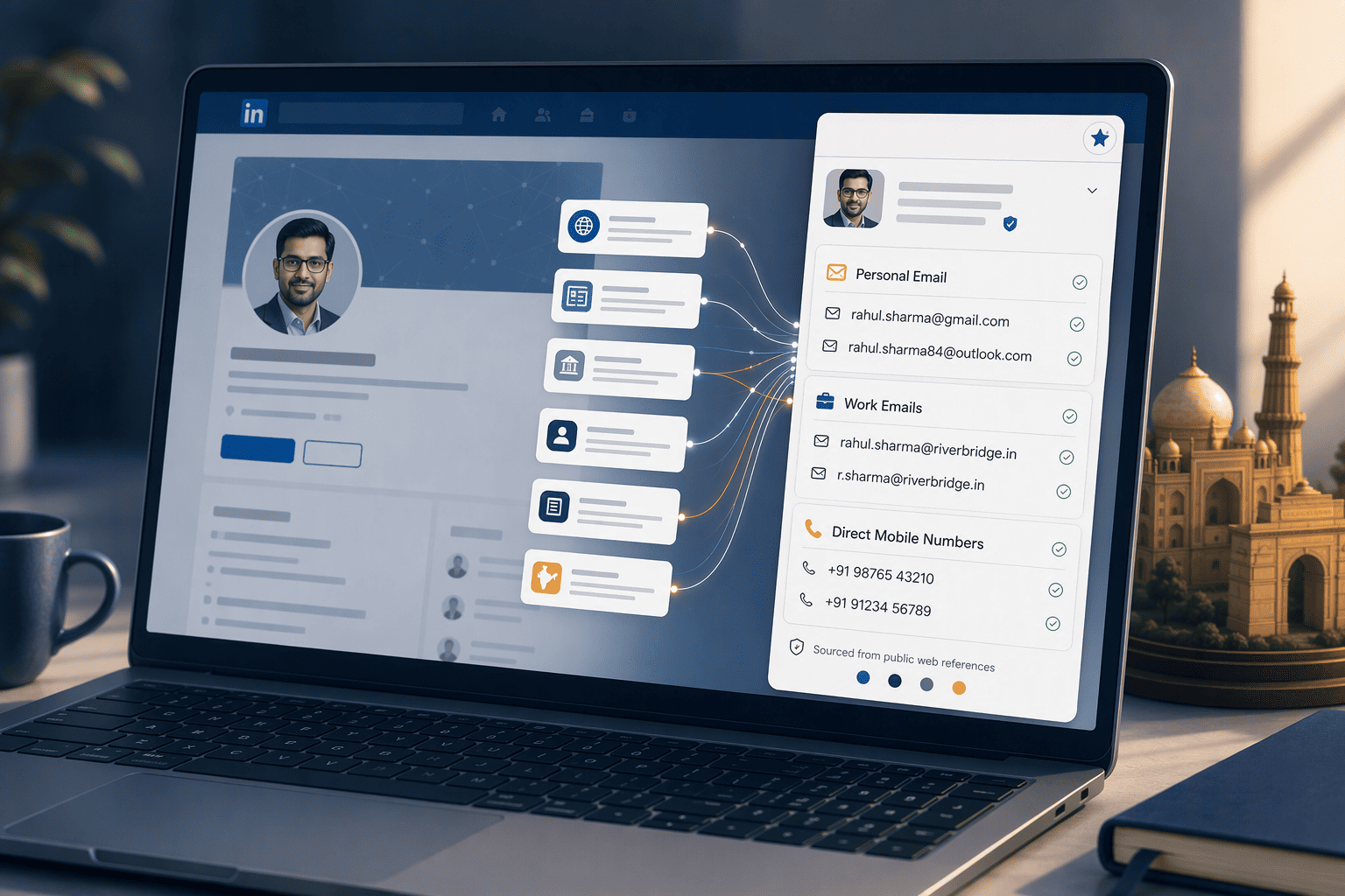 Illustration for 5. ContactOut: Personal Email and Phone Finder with Strong Indian Coverage