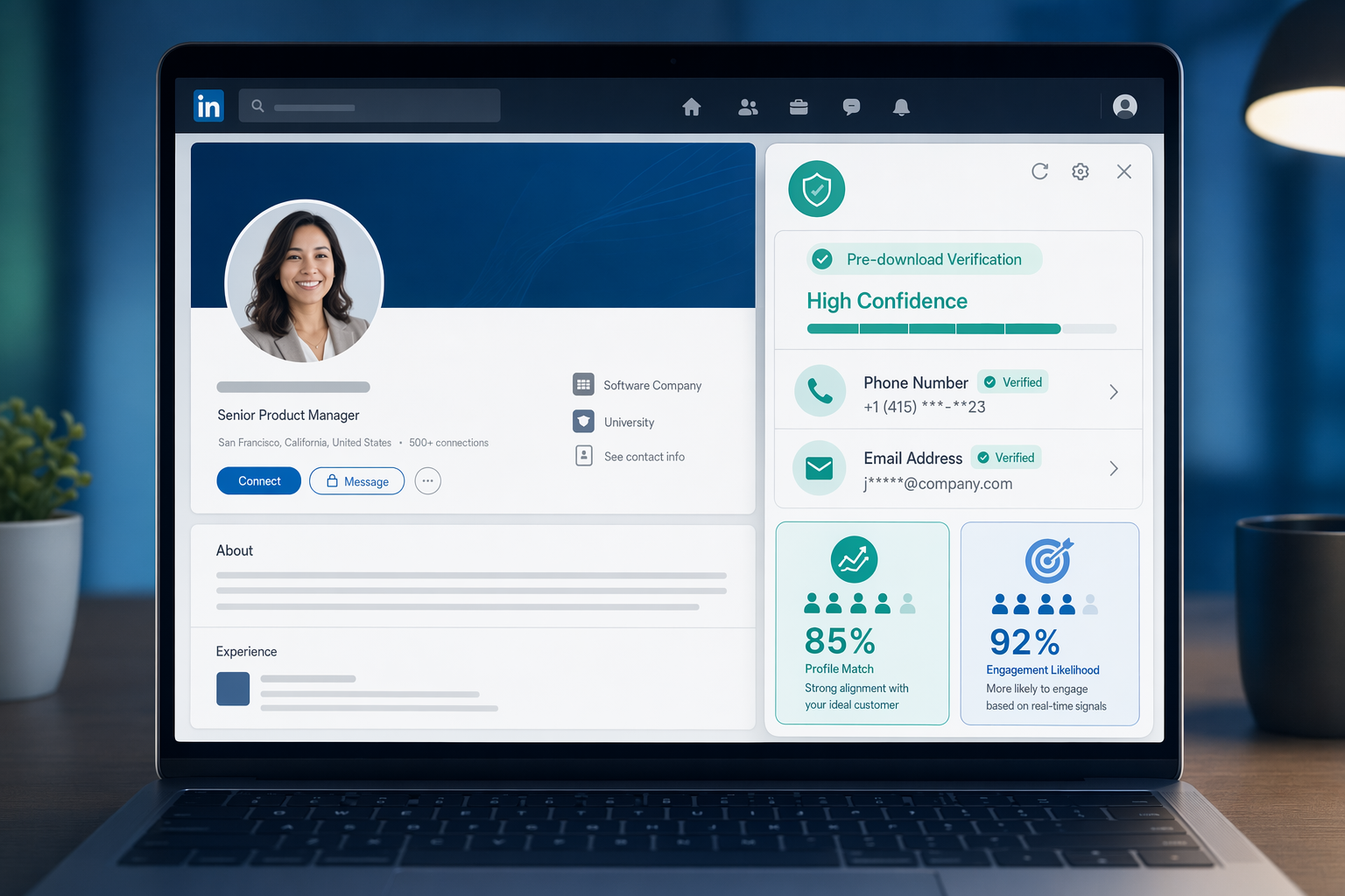 Illustration for: LinkedIn Prospecting Tools With Pre-Download Verification