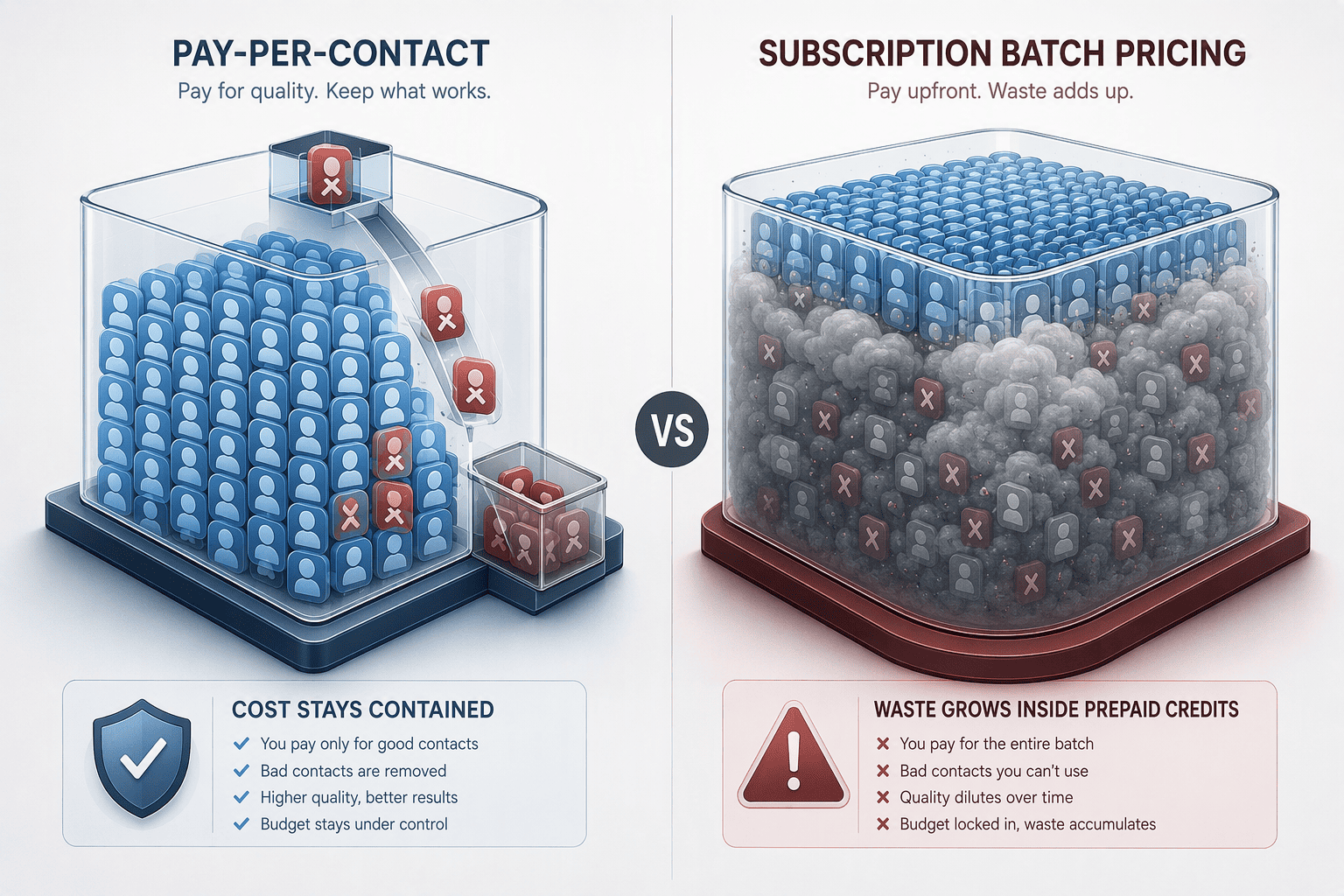 Illustration for Pricing Decoded: Pay-Per-Contact vs. Subscription Traps