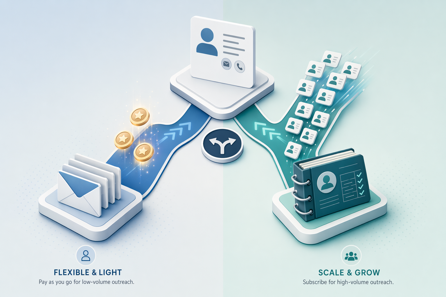 Illustration for: When to Choose Pay-Per-Contact vs Subscription Models