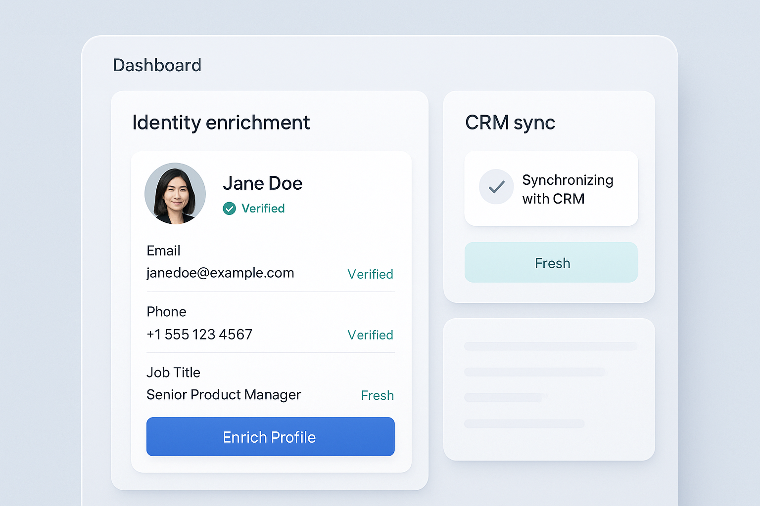 Real-time LinkedIn profile enrichment dashboard showing contact data verification workflow