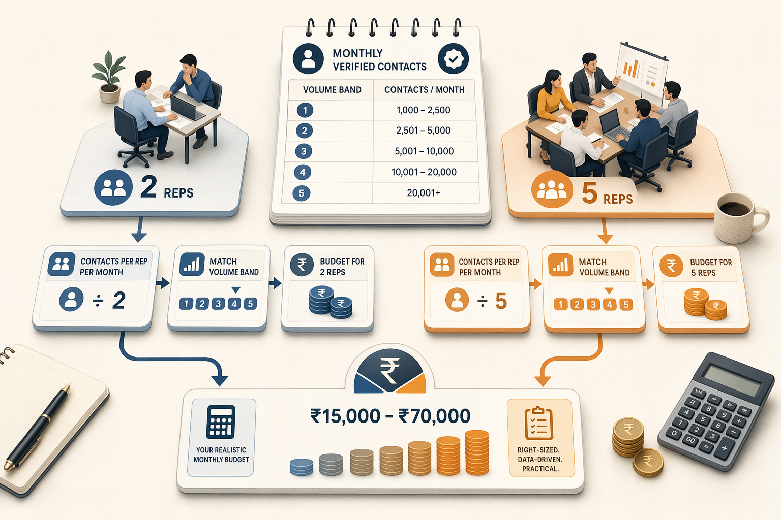 Illustration for: Step 1: Calculate Your Monthly Contact Discovery Budget