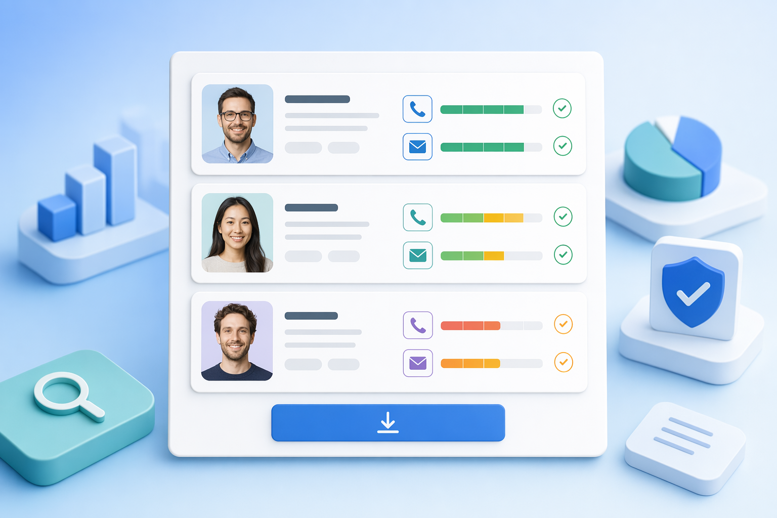 Illustration for: Pre-Download Verification: PeakAi, Lusha & Kaspr