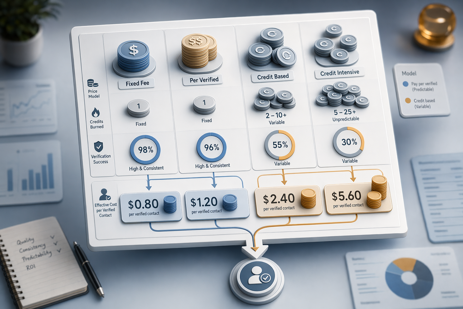 Illustration for: Illustrative Analysis: Cost-Per-Verified-Contact Comparison Across Platforms