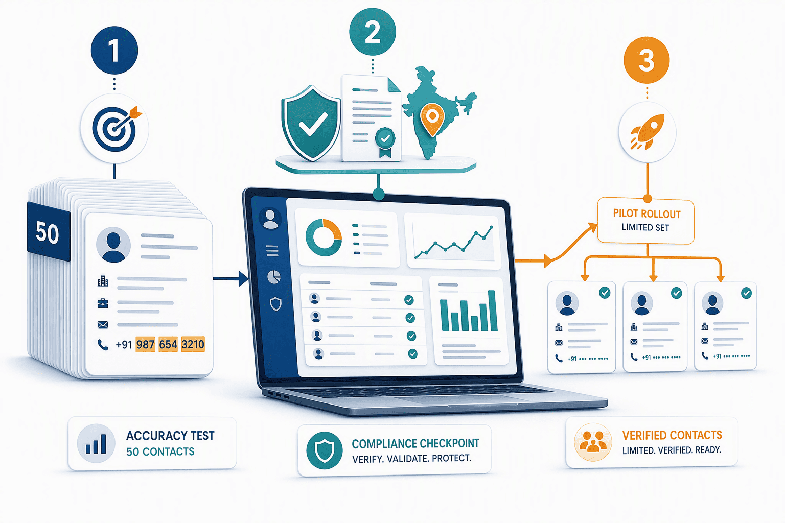 Illustration for How to Evaluate a Contact Discovery Tool for Indian B2B Accuracy and Compliance
