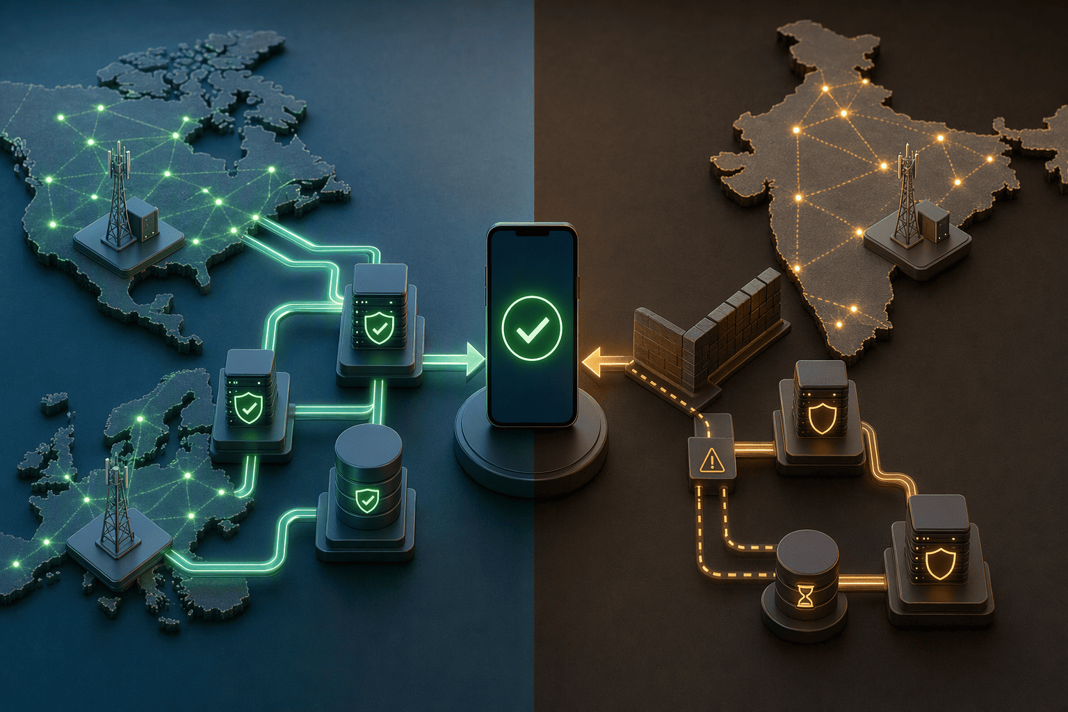 Illustration for: Regional Accuracy Variance: US/EU vs India Mobile Precision