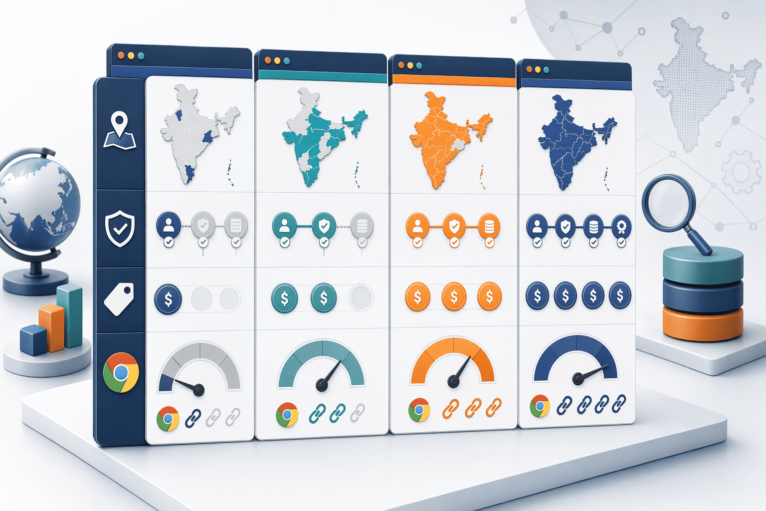 Illustration for: Chrome Extensions for Indian B2B Sales Teams, Feature Comparison