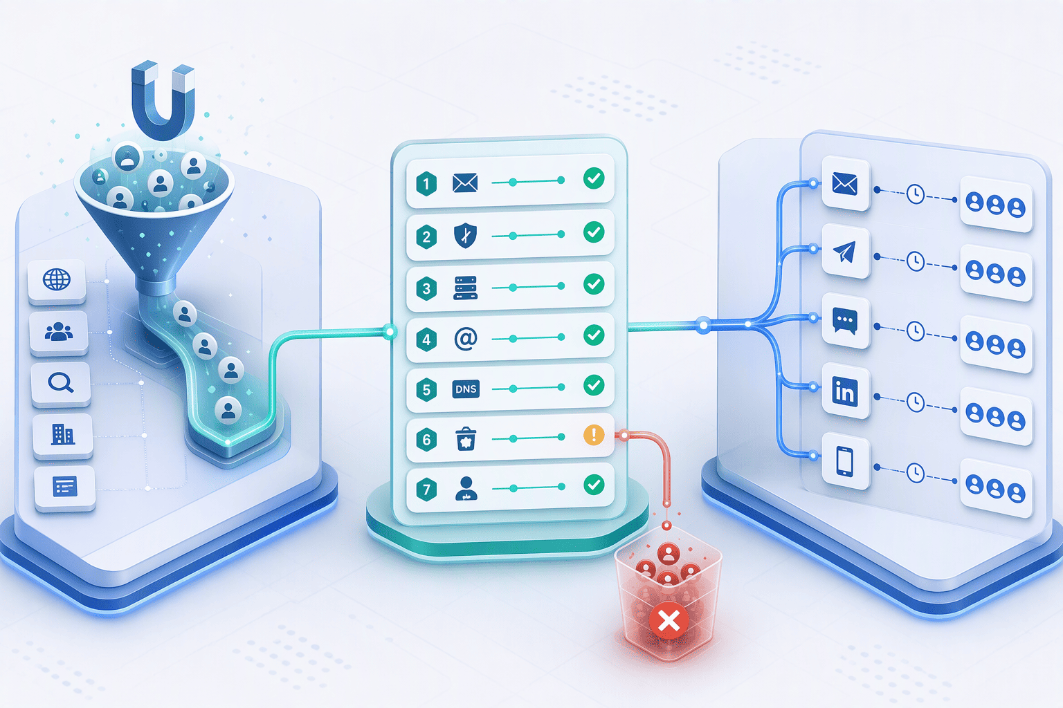 Illustration for 5. Snov.io, Multi-Channel Drip Campaigns with Email Verification Layer