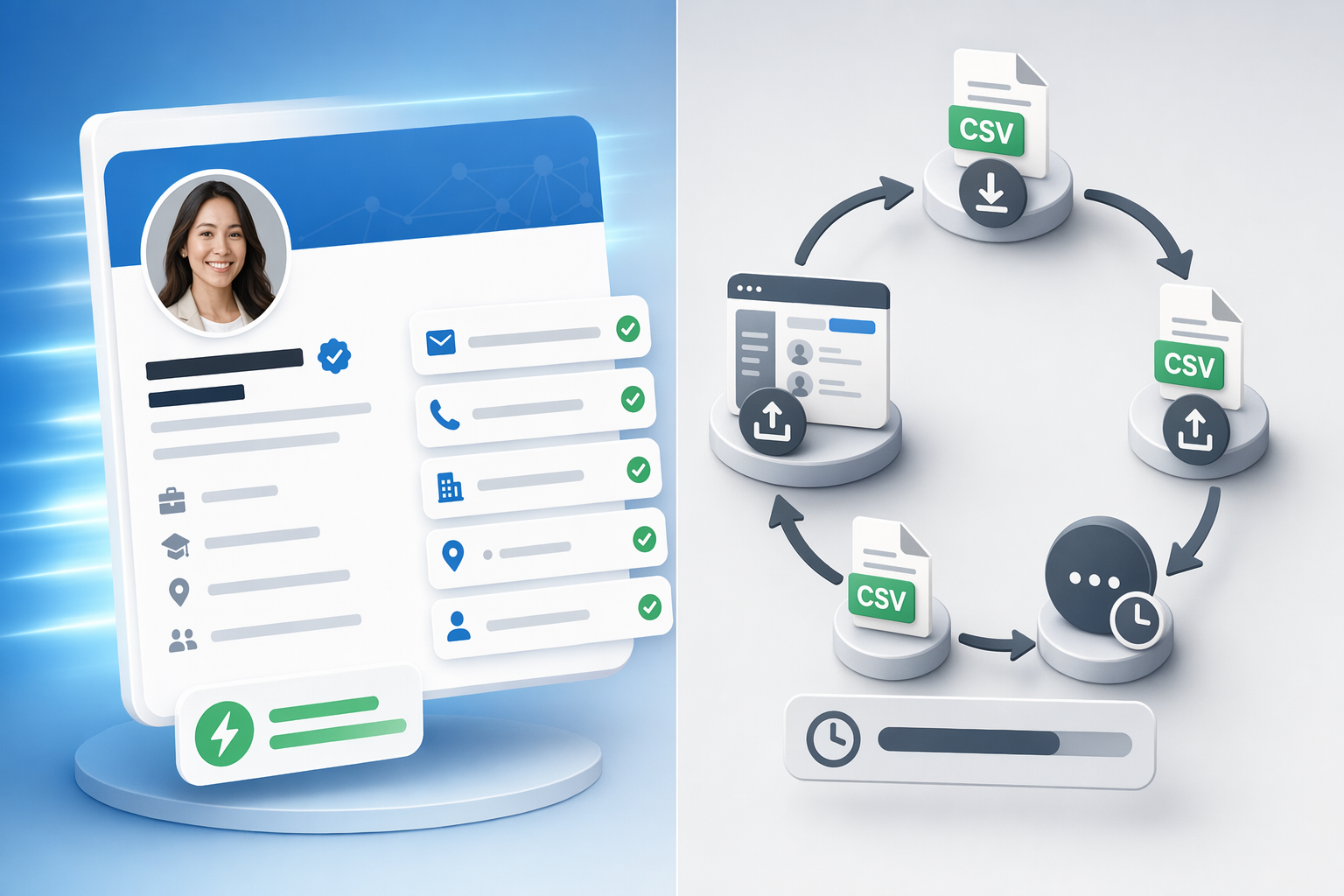 Illustration for: LinkedIn Workflow Integration: In-Browser Reveal vs. Export-Based Enrichment
