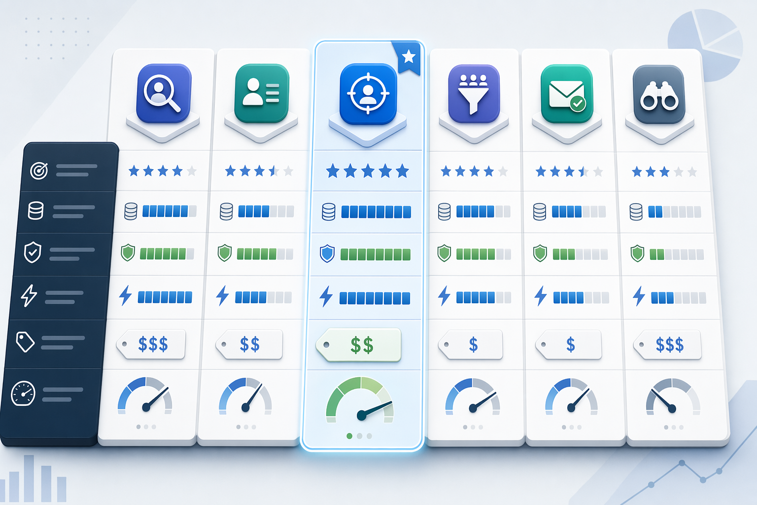Illustration for: Comparison Table: LinkedIn Contact Discovery Tools by Accuracy & Pricing