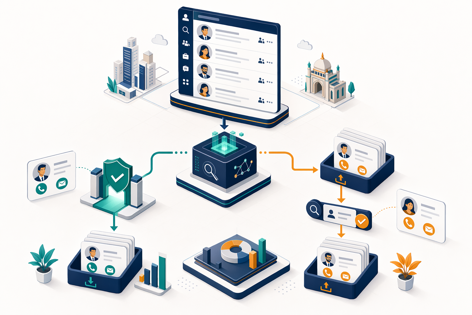 Illustration for: The Hybrid Stack Approach for Indian B2B Prospecting