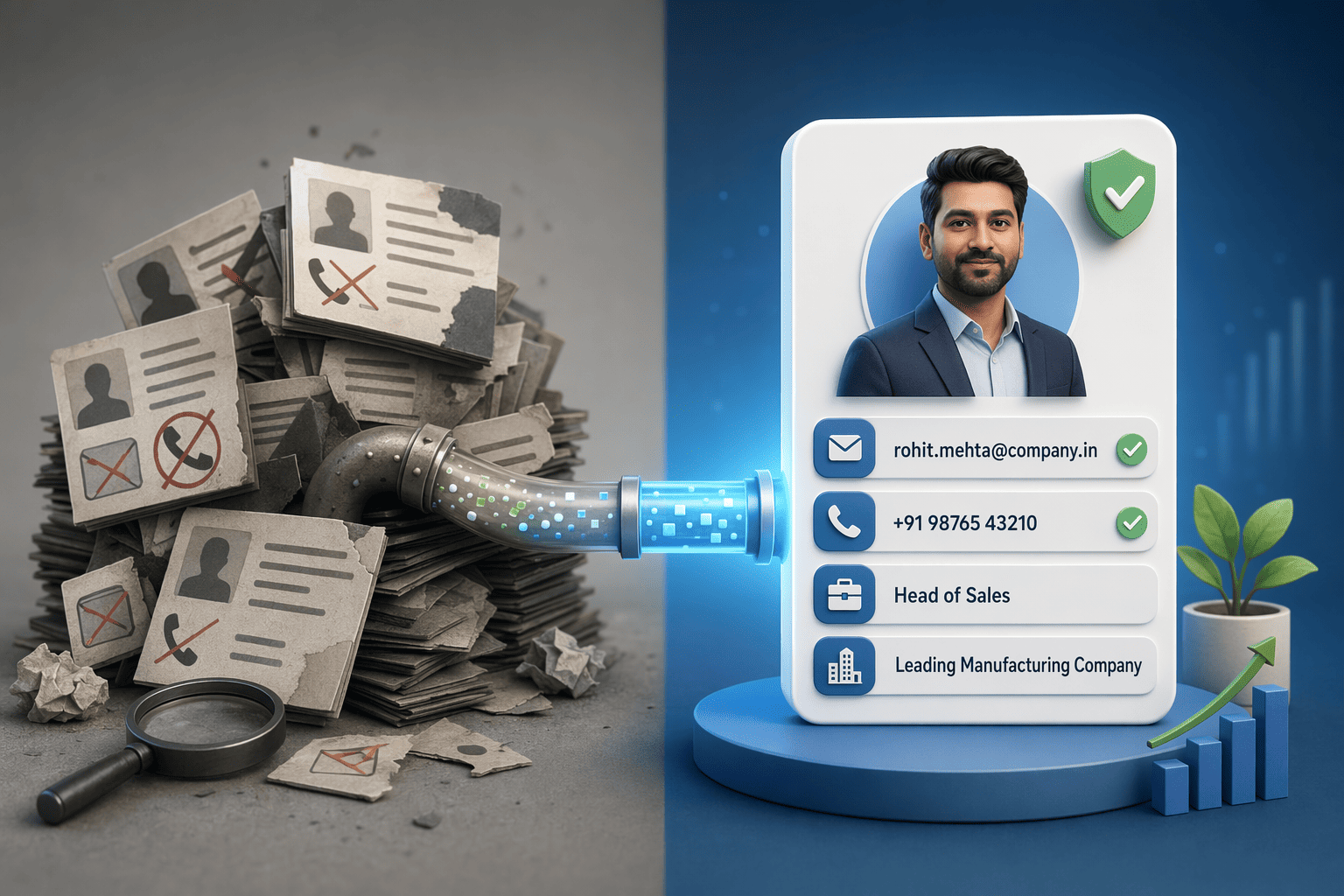 Illustration for: Why Verified Contact Data Matters for Indian B2B Sales