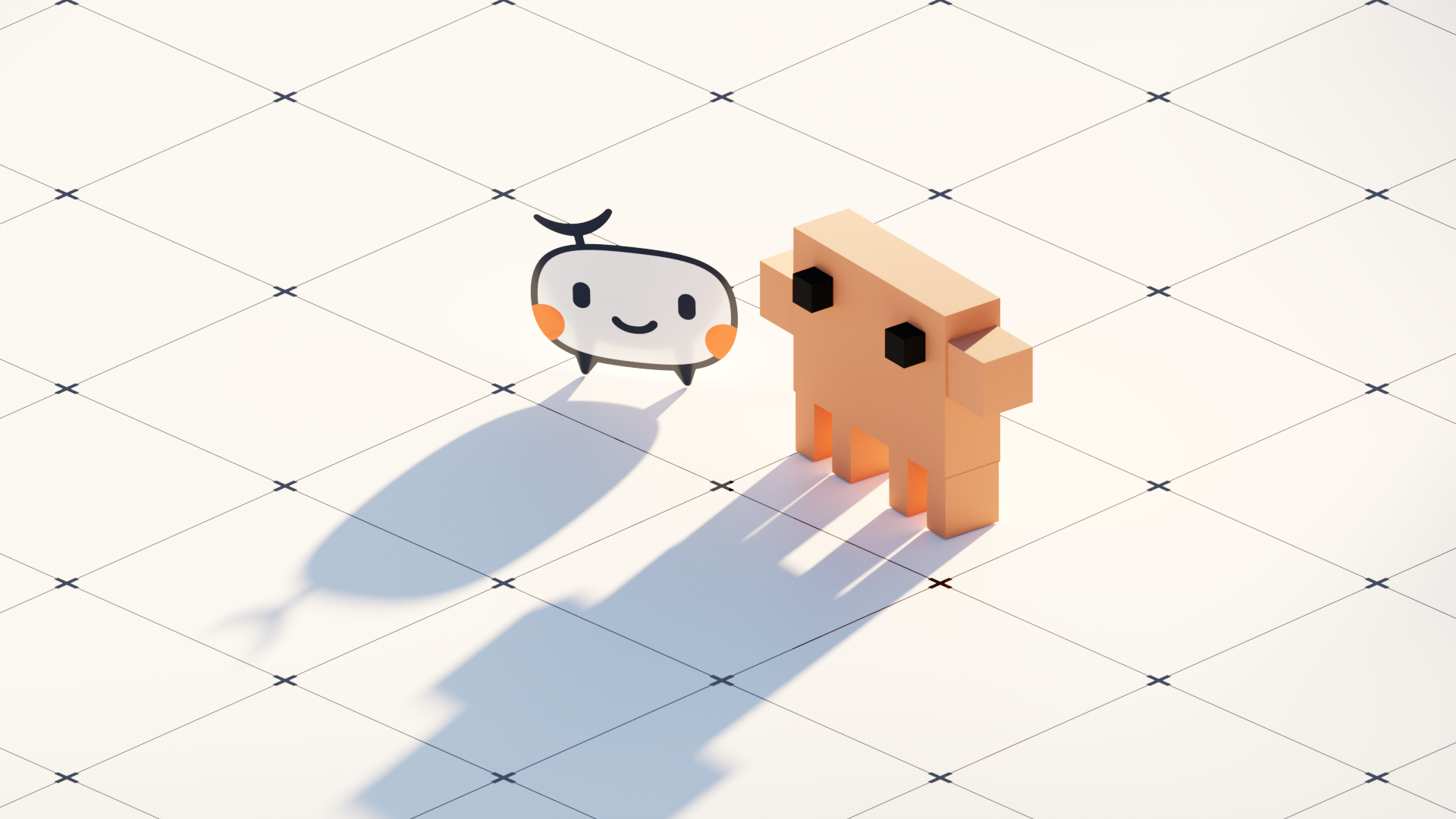 Sondrine next to a stylised AI agent