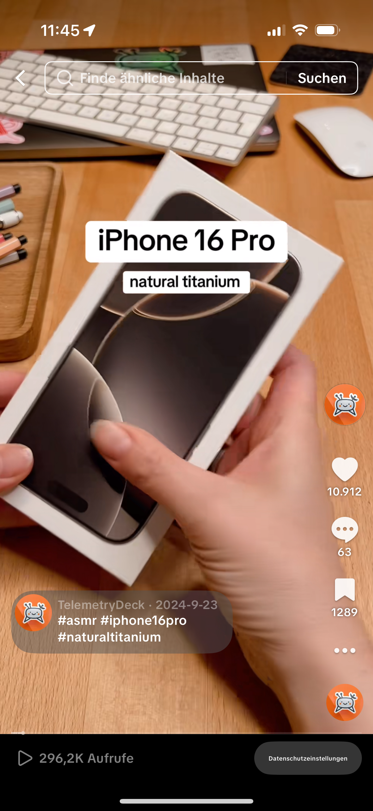 Screenshot from a TikTok video with a iPhone 16 Pro Box