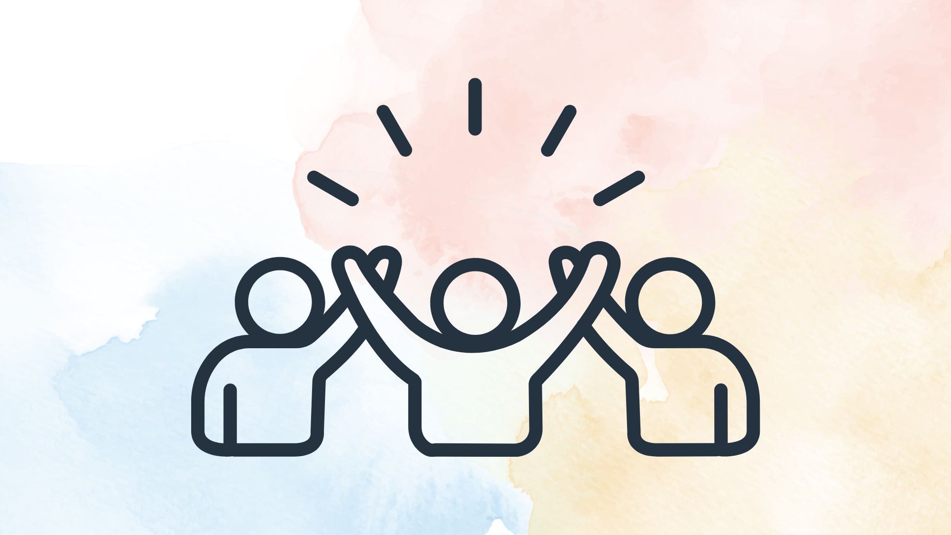 three people giving each other high-five