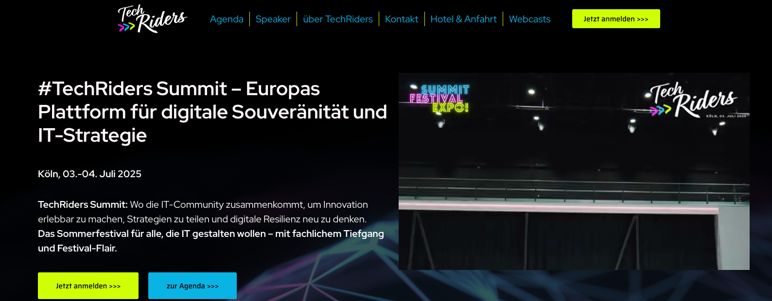 Screenshot from the TechRiders Website