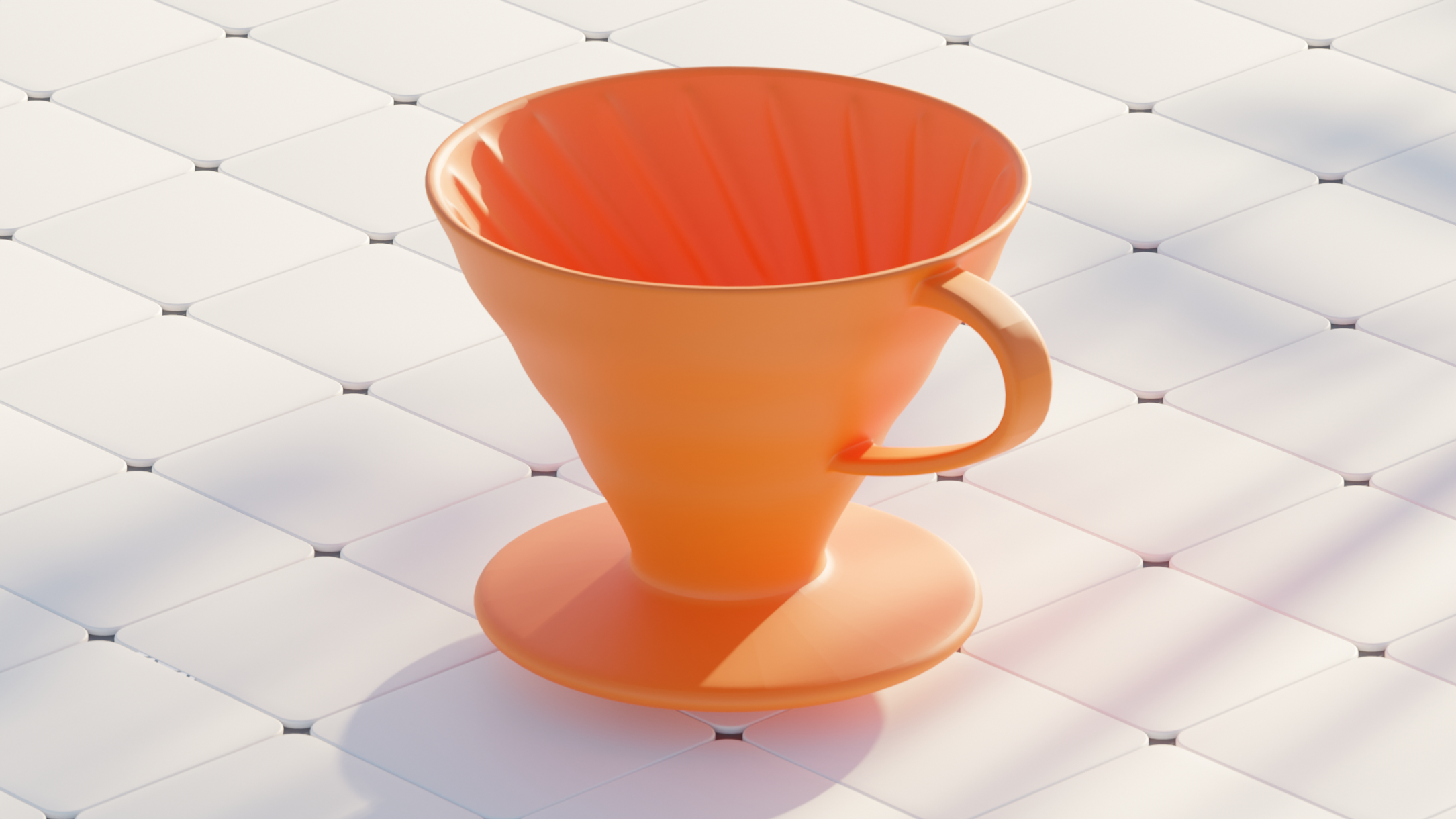 A 3d render of a coffee filter