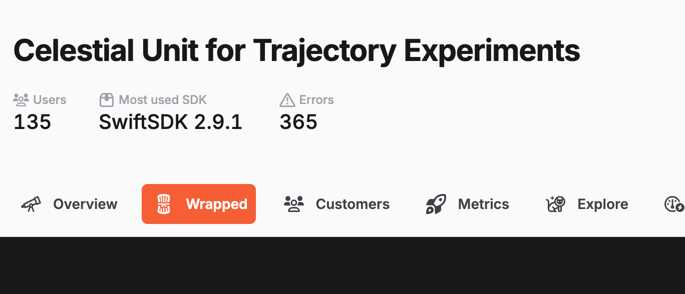 The WRAPPED menu item