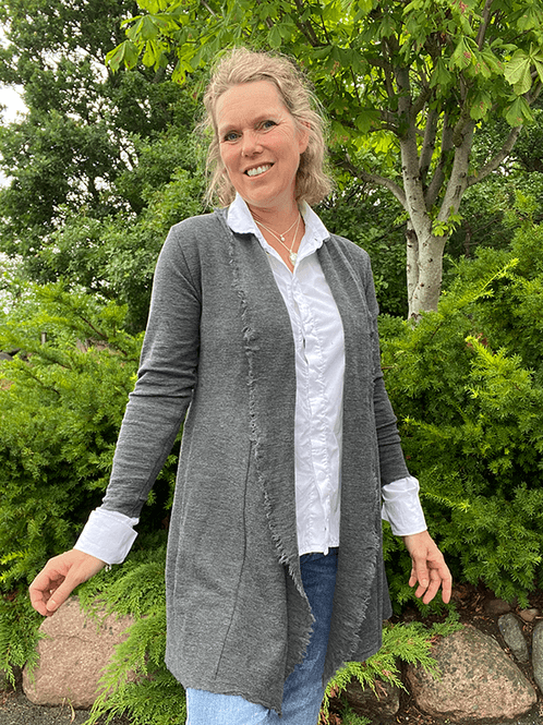 Cardigan Lang, Merino - view 5