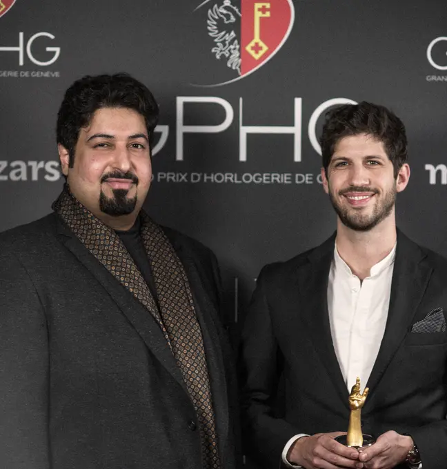 Furlan Marri CEO and Co-founders Andrea Furlan and Hamad Al Marri at the GPHG (Grand Prix d'Horlogerie de Genève)