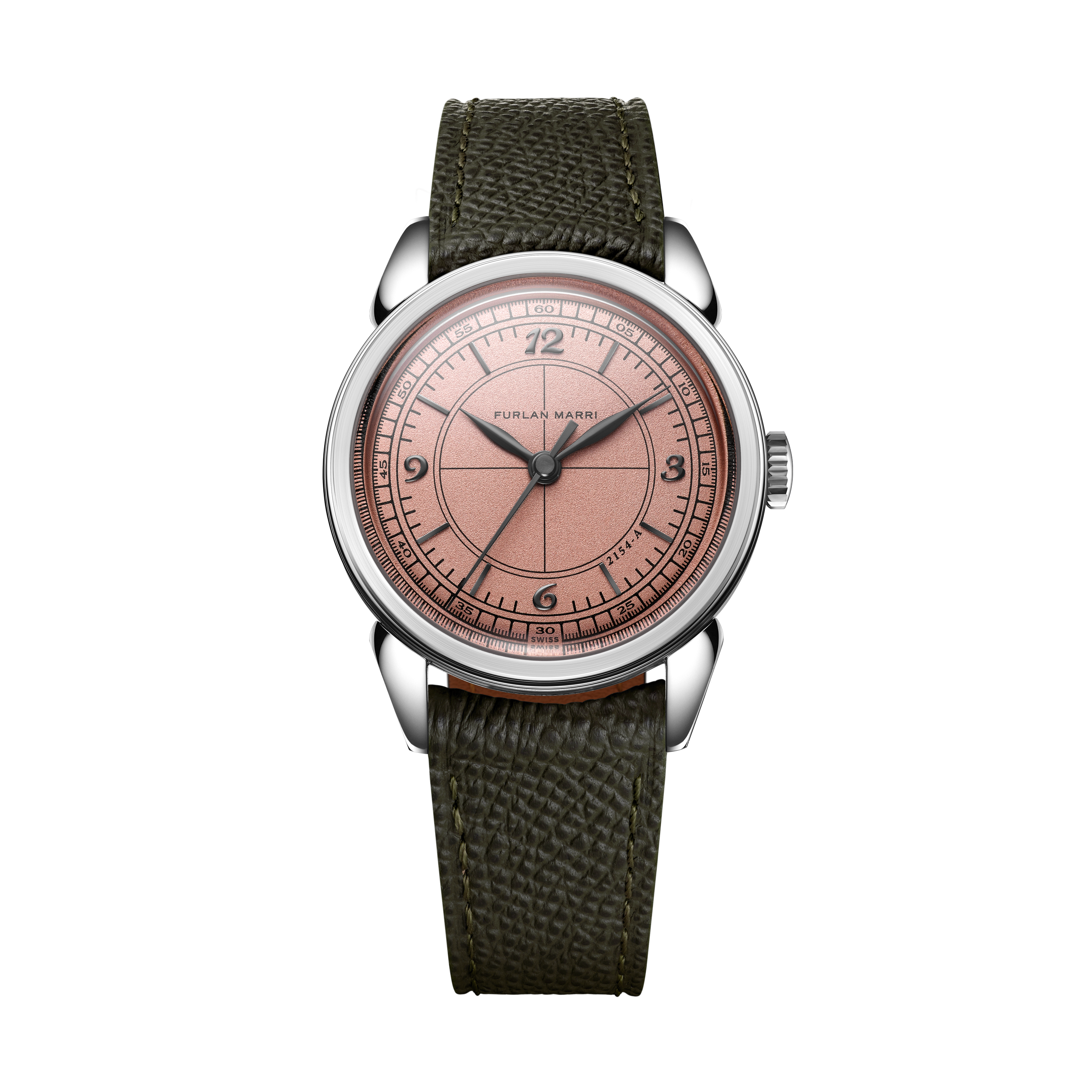 Cornes de vache salmon sector montre mécanique automatique Furlan Marri