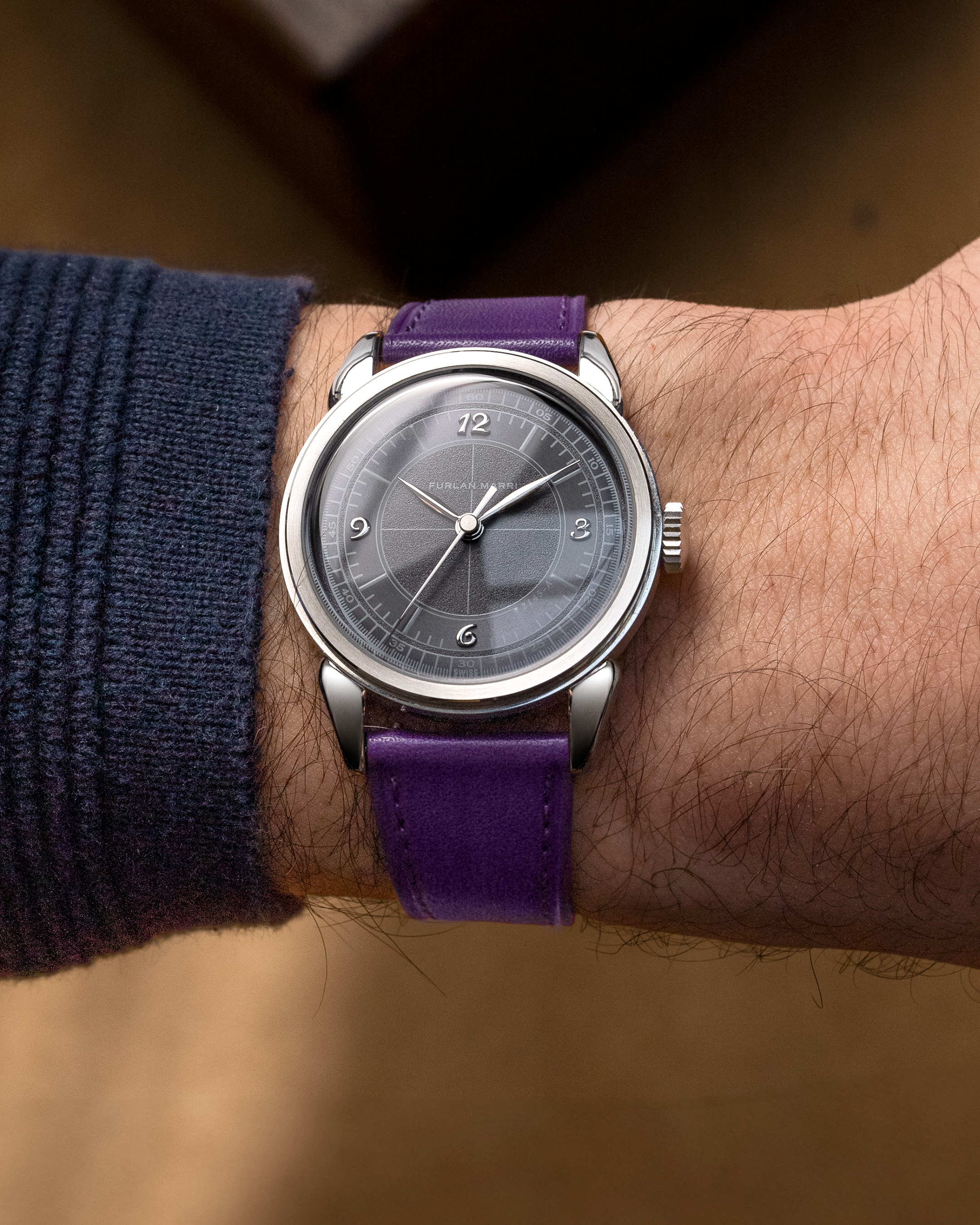 Furlan Marri Grey Sector. An Automatic Watch With Swiss Movement and Cornes de Vache Lugs.